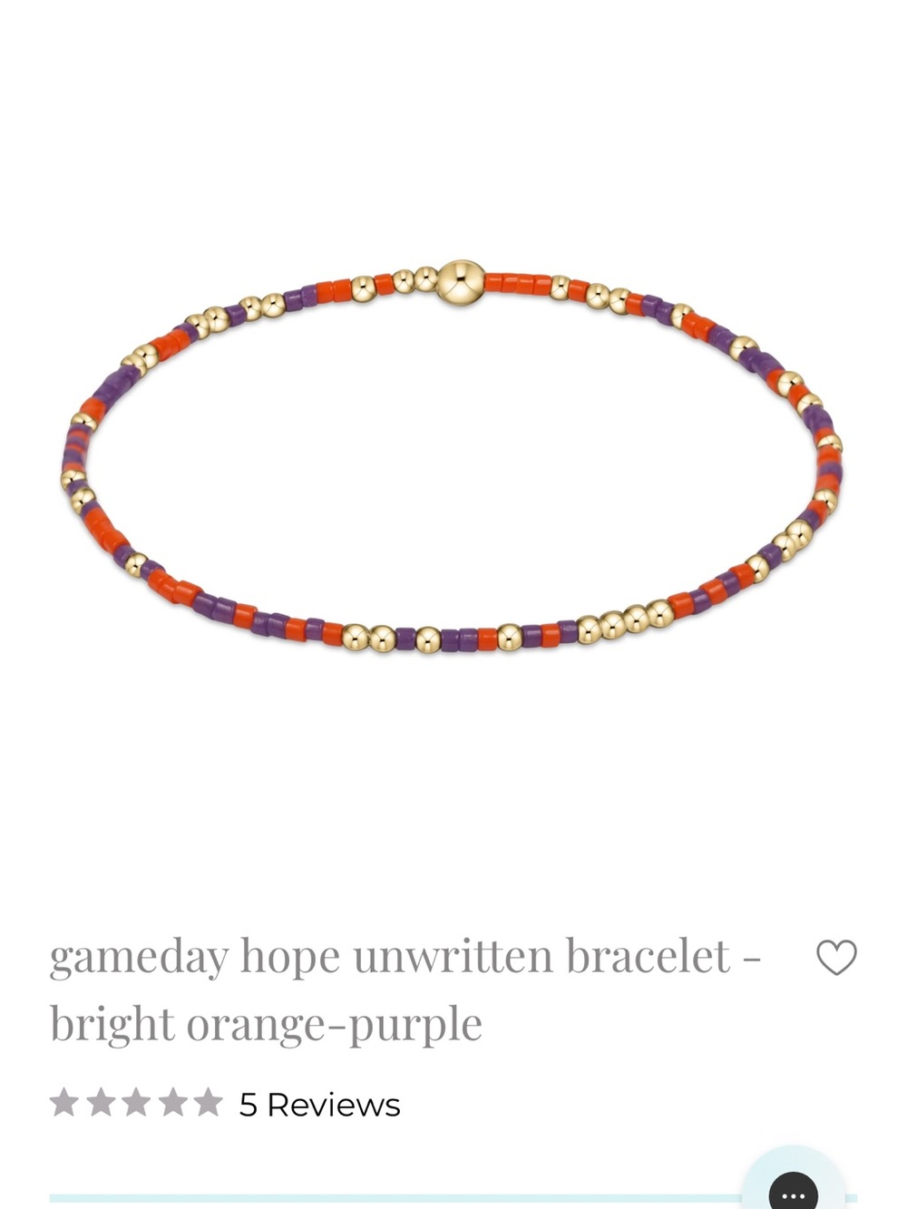 Gameday Hope Unwritten Bright Orange & Purple Beaded Bracelet with Gold Accents